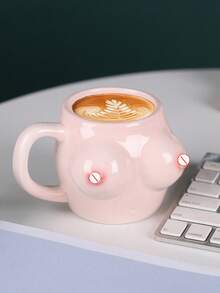 1 件 400ml 创意乳房形状陶瓷杯，独特有趣的人体艺术陶瓷杯，家用水杯，漱口杯，牙刷杯，早餐杯，办公杯，节日礼物 - 彩色 - 查看 5