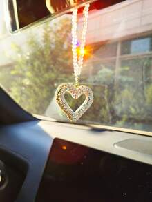 Colgante de coche - Precioso colgante decorativo de espejo retrovisor de coche con cristales brillantes - Accesorios colgantes lindos para coche - La cadena de cristal se puede usar para el espejo retrovisor, el salpicadero o la puerta del coche - Regalo de coche para niñas, brillantes rhinestones, decoración interior juguetona, decoración de alta calidad