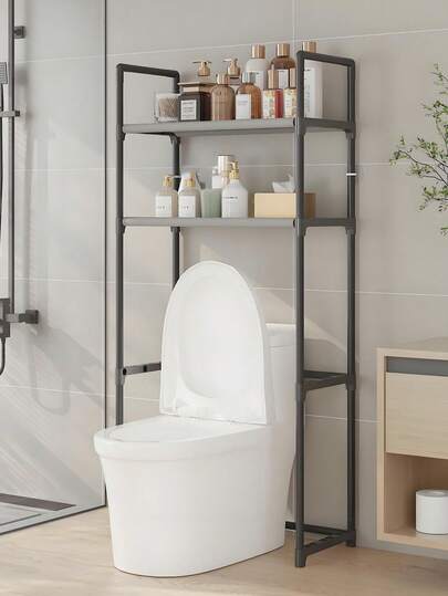 1pc Freestanding Laundry Rack, 2-3 Tier Minimalist Bathroom Toilet Storage Rack, Easy Assembly, Space Saving, Bathroom Decor Accessory