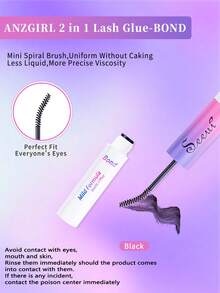 1pc Bond And Seal, Bond 5ml And Seal 5ml, Lash Glue Strong Hold Lash Cluster Glue 2 In 1 Lash Bond And Seal Waterproof Long Lasting Cluster Lash Glue All Day Wear 2 In 1 Eyelash Bond And Seal For DIY Lash Extensions - Black - View 3