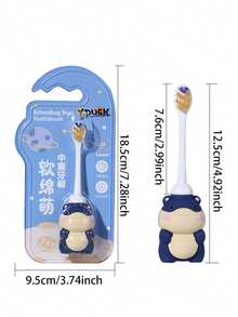 1 szt. szczoteczka do zębów dla dzieci z miękkim włosiem i kreskówkową, uroczą wydrą, szczoteczka do zębów dla niemowląt 0-3 lat, szczoteczka do zębów dla dzieci 3-6 lat, szczoteczka do zębów dostosowana do wieku, dokładne czyszczenie i usuwanie plam, szczoteczka do nauki szczoteczki dla niemowląt