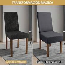 Fundas para sillas Pack de 6 fundas para sillas de comedor Removibles Y Lavables Fundas Decorativas de Sillas de Comedor Duradera Poliéster funda para sillas,para Comedor, Hotel, Comedor, Ceremonia - Gris Oscuro - Ver 5