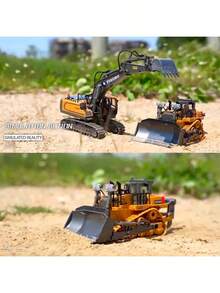 2.4Ghz 11 Channel Remote Control Excavator Toy - RC Construction Bulldozer Dump Truck Alloy Vehicles With Light And Sound - Birthday And Christmas Gifts(Some Parts Are Sent Random) - Multicolor - View 12