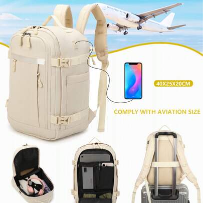 BRIJAY Ryanair Cabin Backpack 40x20x25cm (20L) | Waterproof Flight Backpack | Heavy Duty Carry-On | Backpack For Hiking, School, And Work | Black/Blue/Grey/Green/Pink | 24/72h Delivery