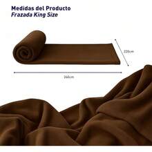 Cobija Matrimonial, Franela de Alta Calidad, Frazada Cómoda y Calientita Tejido Suave y Cálido, Manta de% Poliéster Ultrasuave, Calidad Premium (1, Gris, Matrimonial) - cafetería - Ver 2