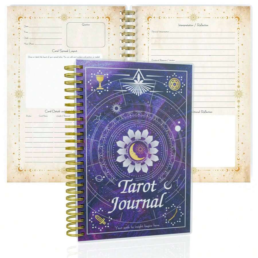 Tarot Journal For Card Reading, Daily Tracker And Reflection Planner, Mystic Notebook For Beginners And Experts, Divination And Manifestation Journal, A5 Planner For Tarot Spreads And Interpretations