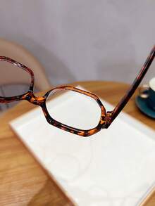 1 件女士多边形塑料镜框时尚眼镜，适合街头摄影、郊游和拍照 - 彩色 - 查看 4