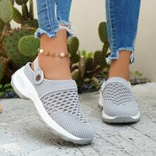 Women's Comfortable Thick-Soled Sneakers, Breathable And Lightweight Walking Shoes, Fashionable Thick-Soled Casual Sneakers