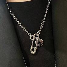 1 chiếc vòng cổ chữ cái sao Thổ rỗng thời trang, dây chuyền áo len, vòng cổ cho cặp đôi, thích hợp cho đám cưới, tiệc tùng, mùa thu/đông - Nhiều màu - Xem 2