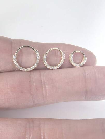 1pc Cubic Zirconia Decor Nose Ring For Women & Men 6mm 8mm 10mm