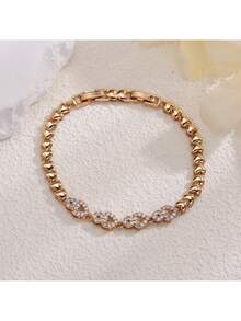 1 buc. Brățară elegantă în formă de inimă cu zirconiu cubic pentru femei, bijuterii la modă și versatile, fără cutie