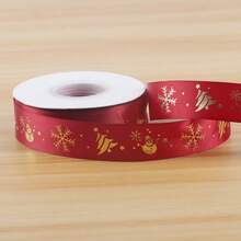2.5cm*25yards Satin Ribbon, Wine Red, Dark Green, Red, Christmas Series Metallic Ribbon, Suitable For Flower Decoration, Cake Packaging, Gift Wrapping, DIY Bow (May Have Slight Creases That Do Not Affect Normal Use)