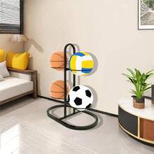 3-Layer White Basketball Storage Rack