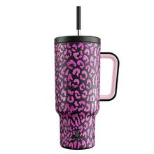 Meoky 40盎司带手柄吸管保温杯，真空隔热水瓶，带吸管盖，不锈钢旅行杯，100%防漏，保冷34小时或保热10小时 - 黑色 - 查看 8