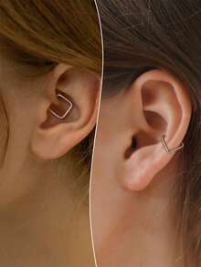 2PCS Stainless Steel Square Earring Jewelry Women Cartilage Nose Ring Hoop Septum Ring 16G For Any Occasion