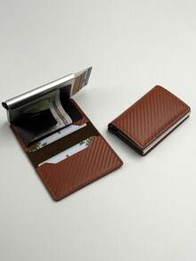 Billetera minimalista ultradelgada con bloqueo RFID para hombres, monedero delgado, portador de tarjetas de aleación de aluminio con botón lateral, soporte para identificación y licencia de conducir, regalo adecuado para adolescentes, casual de verano, al aire libre, deportivo, vacaciones, viajes, graduación, accesorios de vestir, regalos de cumpleaños para hombres, bolso negro - Multicolor - Ver 10