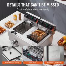 3000W Dual Tank Countertop Commercial Electric Deep Fryer - 12L Contaminants Of Aceite, Sincronización - View 6