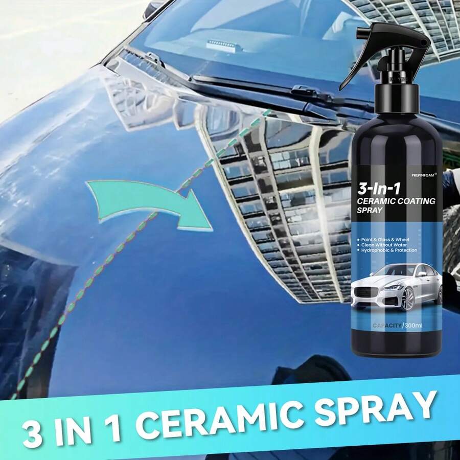 JB-XPCS 3-In-1 Car Nano Ceramic Coating Quick Spray Film, Anti-Scratch, Hydrophobic, Paint Protection Wax, Car Detailing Polishing Kit
