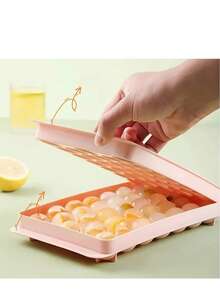 1 件 33 腔蓝色冰球制作模具带盖，冰箱冰块托盘，用于鸡尾酒饮料冷冻球 - 彩色 - 查看 11