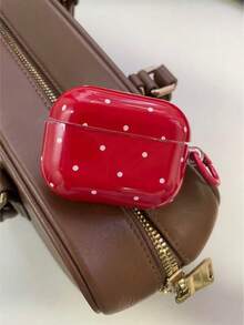 红色圆点简约设计耳机盒 + 挂绳套装 适用于 Apple Pro 2/ Pro/ 4/ 3/ 2