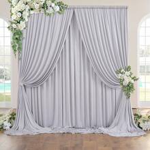 5ft X 7ft/8ft/10ft Wrinkle-Free Polyester Photography Backdrop Cloth, Suitable For Parties, Weddings, Birthdays And Other Occasions - Grey - View 5