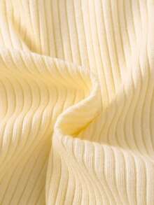 女婴时尚休闲优雅长袖圆领上衣配蝴蝶结喇叭裤套装，春秋装 - 杏色 - 查看 7