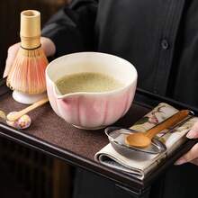 8 件套精致窑烧渐变陶瓷抹茶套装，家庭必备抹茶工具，优雅的陶瓷设计适合绿茶爱好者 - 圣诞节、感恩节和节假日的理想礼物，抹茶绿茶套装 | 优雅的陶瓷器皿 | 茶道用品，极具吸引力的礼品盒 - 彩色 - 查看 4