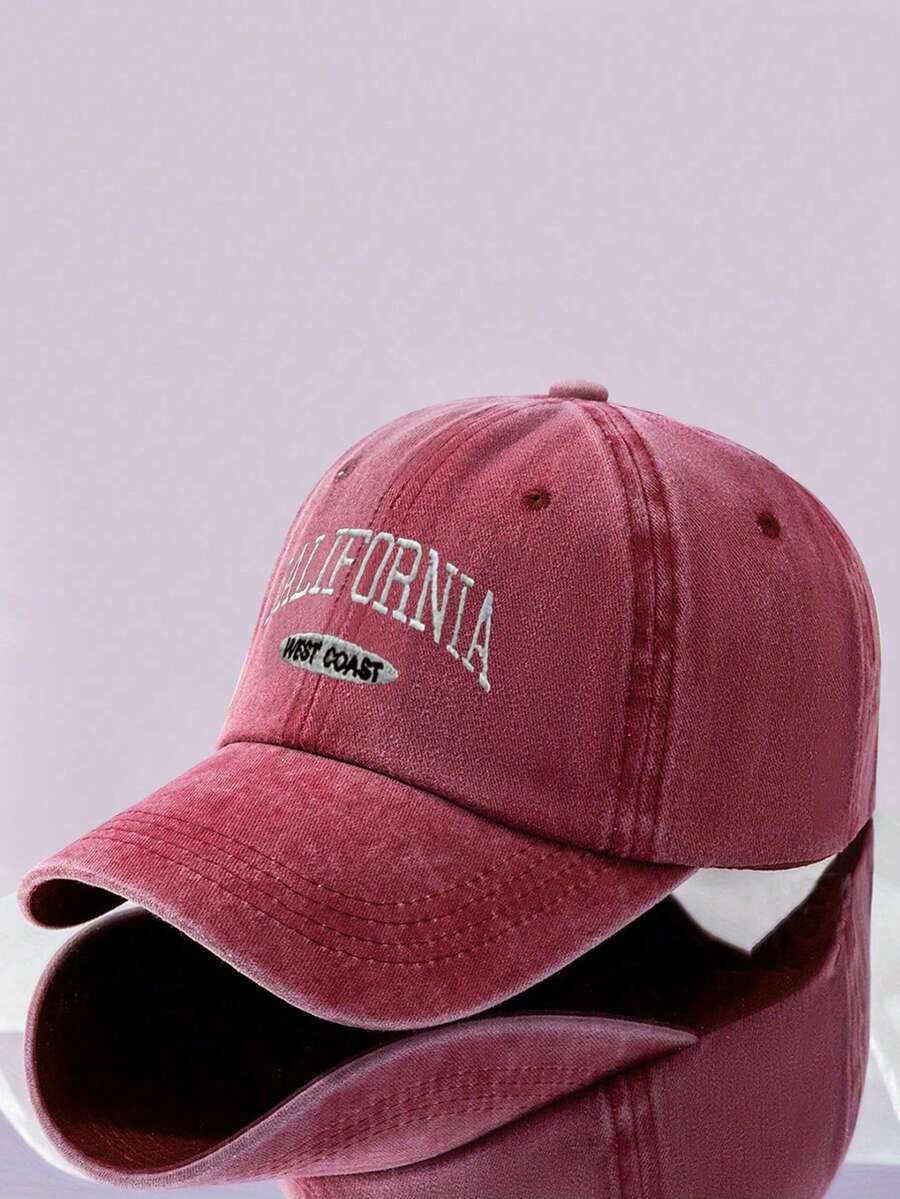 1pc Unisex Vintage Embroidered Letter Baseball Cap Wide Brim Snapback Hat, Suitable For Daily Casual Wear Halloween