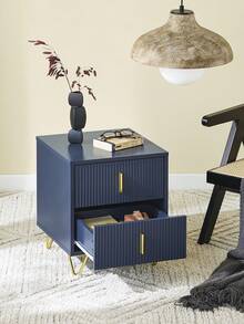 SoBuy FBT115-W Bedside Table With 2 Drawers For Box Spring Bed, Sofa Table, Side Table, Telephone Table, Nightstand, White W X H X D Approx.: 40 X 47 X 40 Cm - Blue - View 4