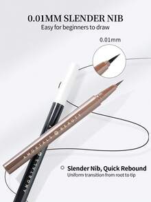 Amortals Eyeliner Pen Brown 0.01mm Ultra-Fine Waterproof Sweatproof Smudge-Proof Long-Lasting Pigmented Skin-Friendly Gentle Quick-Drying Matte Smooth & Fluid Tip Suitable For Travel Christmas Halloween Thanksgiving Valentine's Day Holiday Gifts Party Romantic Date Girlfriends Gathering Wedding Daily Commute Interview Graduation
