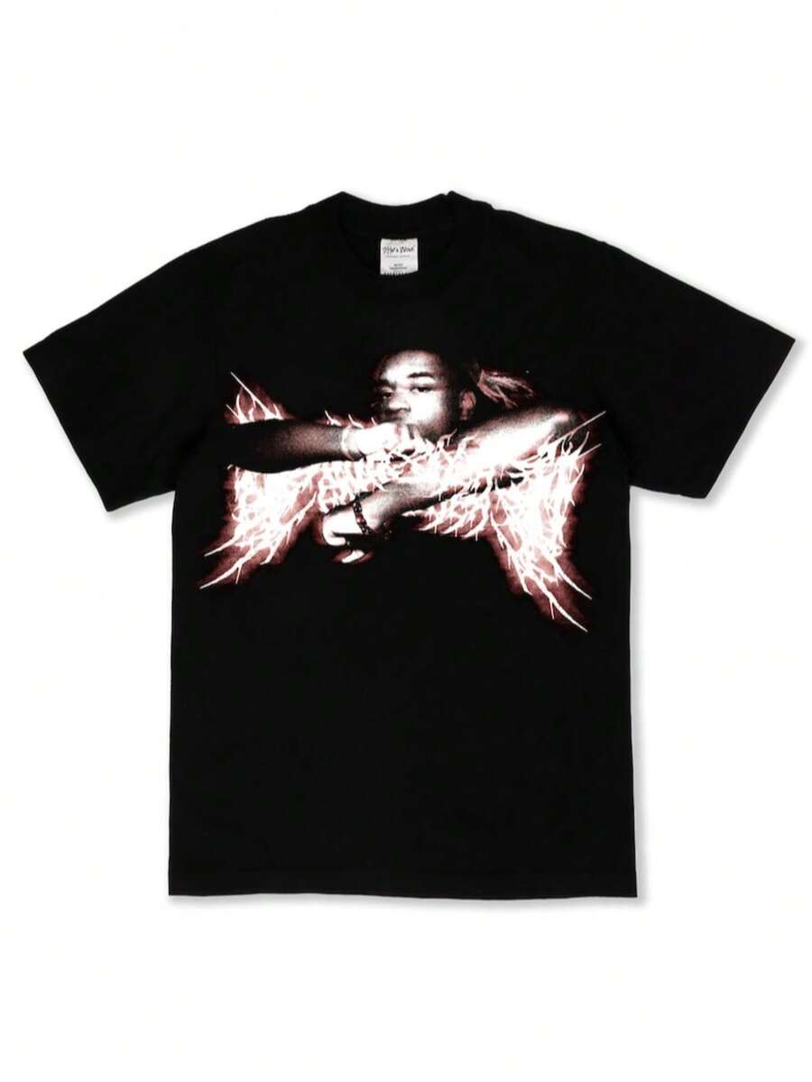 Ken Carson More Chaos T-Shirt_ Distressed Graphic Streetwear Tee - màu đen - Xem 1