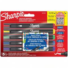 Sharpie Marcadores Creativos, Marcadores Acrílicos a Base de Agua, Punta de Bala, Colores Surtidos, 5 Piezas - 1 - Ver 8