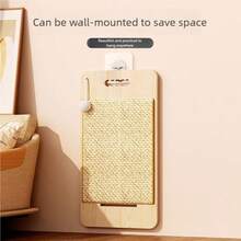 Tabla rascadora de sisal con juguete de bola, tabla rascadora de gato montada en la pared, juguete multiusos vertical para gatos que no se desprende