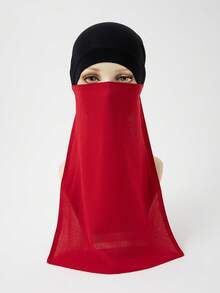 1pc Women's New Chiffon Elastic Adjustable Solid Color Muslim Hijab Headscarf, Fashion Classic Outdoor Wear For Dress