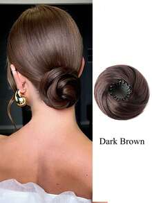 1 件优雅女士发型，发髻甜甜圈发髻假发，4 英寸弹性夹式接发，耐热合成纤维，多功能设计适合所有发质，牢固贴合，适合所有女性日常使用和活动的发饰，发型套装，美发工具套装，发型工具