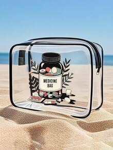 大容量高品质PVC旅行收纳包，拉链封口 - 轻便防褪色化妆洗漱包，适合女性/女孩，TSA认证便携式化妆箱，易于擦拭清洁，科技感十足的收纳包 | 现代美学 | 防褪色防水洗漱包，旅行浴室化妆包，适合男士 - 彩色 - 查看 3