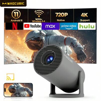 Proiettore Magcubic 4K Android 11 HY300 Pro Dual Wifi6 260ANSI Allwinner H713 BT5.0 1280*720P Cinema Proiettore portatile per esterni