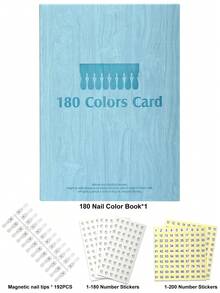 120/180色磁性指甲油展示册，可拆卸色卡盘，高端PU材质色卡展示册，配有120/180个磁性色卡头和1个编号标签，是美甲设计的理想之选。