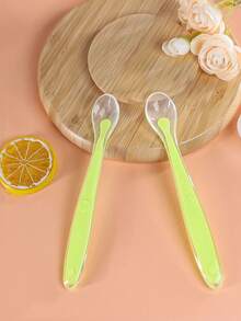 KUNT 1/2pcs Colorful Baby Smiling Face Silicone Feeding Spoon, Soft Tip Training Spoon With Long Handle - Multicolor - View 26