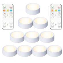 LED 橱柜下照明，带遥控器的电池供电 LED 冰球灯，3 种颜色照明橱柜下灯，壁橱下灯，贴灯，厨房、柜台、壁橱台下灯 - 白色 - 查看 22