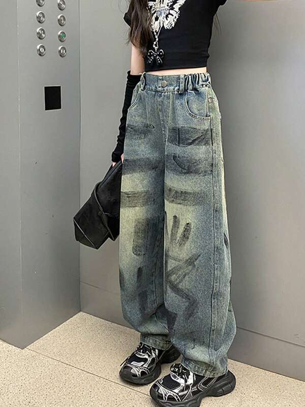 Jeans casual versatili e alla moda per ragazze pre-adolescenti