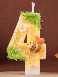 1 Set 0-9 Combination Numeric Candles, Honeybee Candles, Suitable For Birthday Party, Anniversary, Wedding, Baking Cake Decoration - Little Bees Collecting Honey - View 10