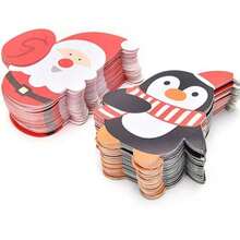 100 Santa Claus And Penguin Christmas Lollipop Decorative Paper Cards - Perfect For Use As Candy Wrapping Paper, Suitable For Christmas Gifting (Without Candy). A Christmas Essential!