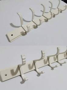 1 Piece Of Cream Colored Door Hook, Space Aluminum Bathroom Wall Mounted Cabinet Coat Hook, No-Drill Wall Backpack Storage Adhesive Hook, Suitable For Kitchen, Bathroom, Balcony, Etc