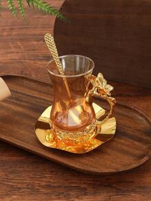 1 Set di tazze per tè/caffè in vetro colorato di stile mediorientale/europeo, adatto per ristoranti, hotel e uso domestico