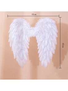 1pc Natural Feather Material White Angel Wings Set, Perfect For Holiday Angel Costume, Photo Shoot, Stage Performance And Cosplay Props (Since It's Made Of Natural Feathers, There May Be Slight Imperfections In The Craftsmanship And Product, Such As Some Dirt, Dust, Glue Marks And Glue Overflow, Which Is Normal) - Multicolor - View 3