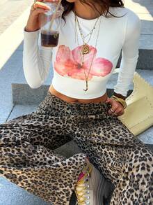 Floral Pattern Sexy Top, Autumn/Winter New Arrival