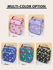 Lonchera aislada reutilizable para niños, adecuada para uso escolar, aislamiento térmico, bolsillos interiores y exteriores, material de lona impermeable, diseño lindo y adorable - bolsa de almacenamiento diario perfecta, para llevar para niños y niñas, suministros de cocina, regalo de Navidad, esencial para volver a la escuela - coche negro - Ver 3