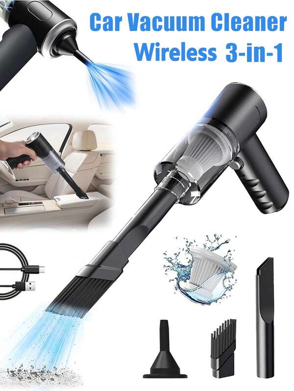 Mini Portable Car Vacuum Cleaner Cordless Vacuum Cleaner Handheld Car Vacuum With Multi-Nozzles USB Rechargeable Dusts Buster For Cars,Home,Pet Hair,Keyboard