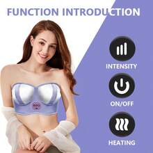 Aedwdpe Electric Bust Massager, Breast Massager Bra, Chest Enhancement Instrument USB Wireless Prevent The Chest Sagging With 3 Massage Modes, Purple Comfort Daily - 紫色 - 查看 4